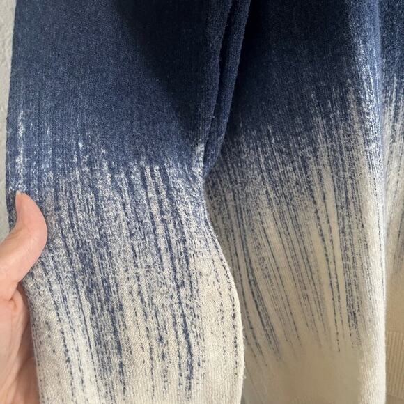 Vince Wool Cashmere Long Sleeve Pullover Ombre Sweater Cream Blue Small - Picture 7 of 10